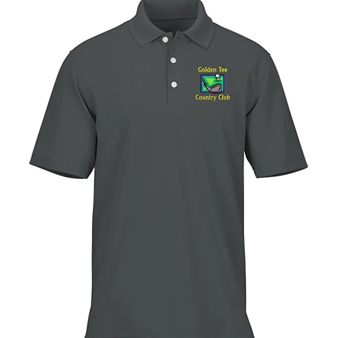 Dry Zone Stain Release Mini Grid Polo - Men's