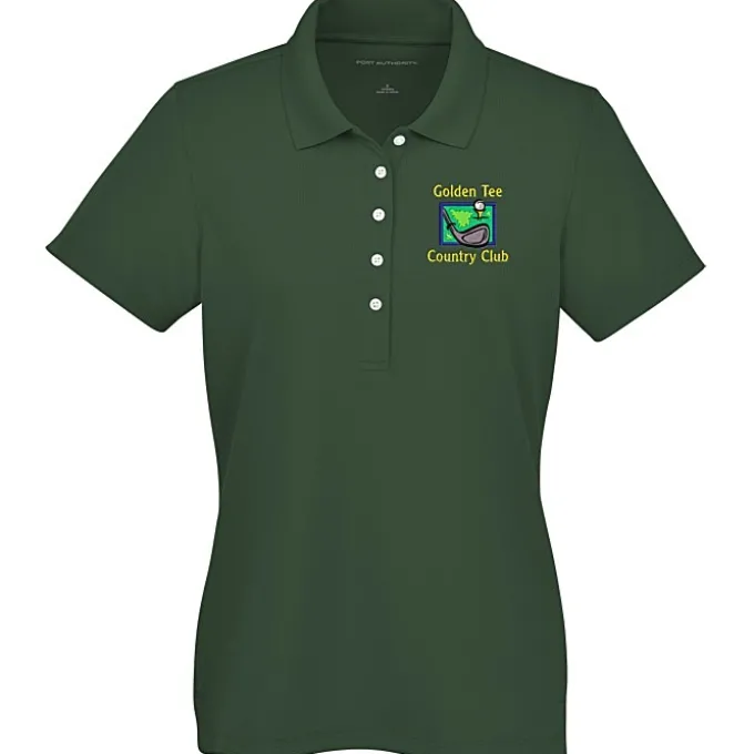 Dry Zone Stain Release Mini Grid Polo - Ladies'
