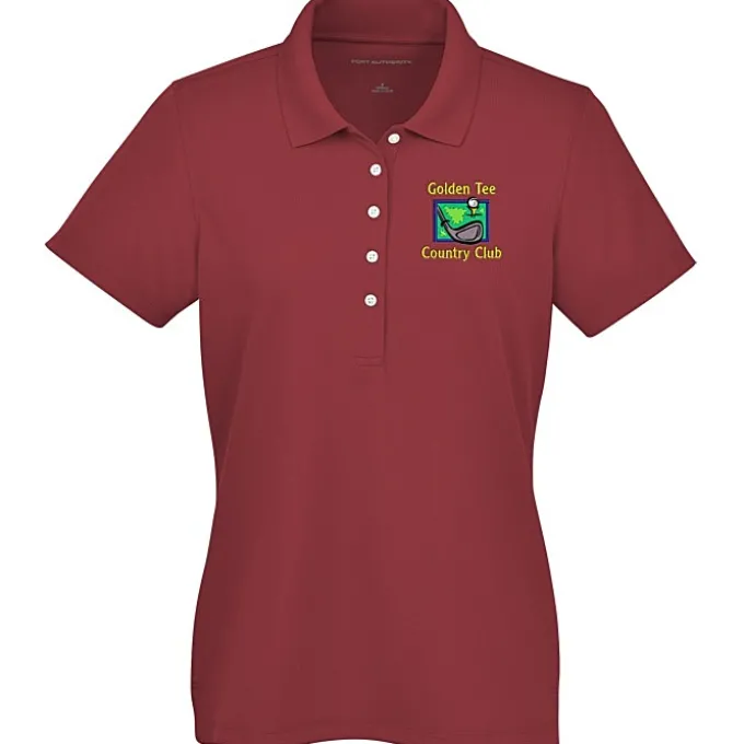 Dry Zone Stain Release Mini Grid Polo - Ladies'