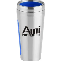 Dual Grip Travel Tumbler - 15 oz - Silver