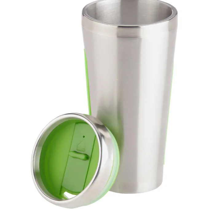 Dual Grip Travel Tumbler - 15 oz - Silver - 24 hr