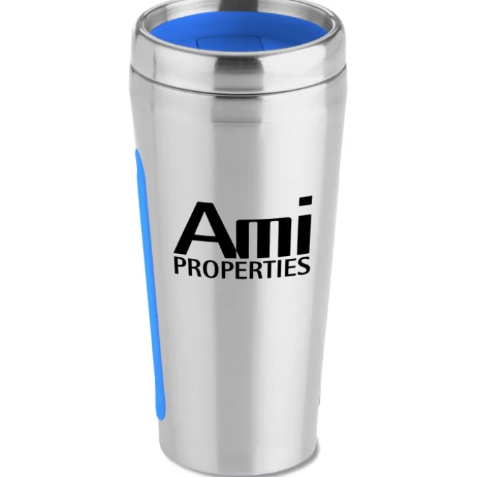 Dual Grip Travel Tumbler - 15 oz - Silver - 24 hr