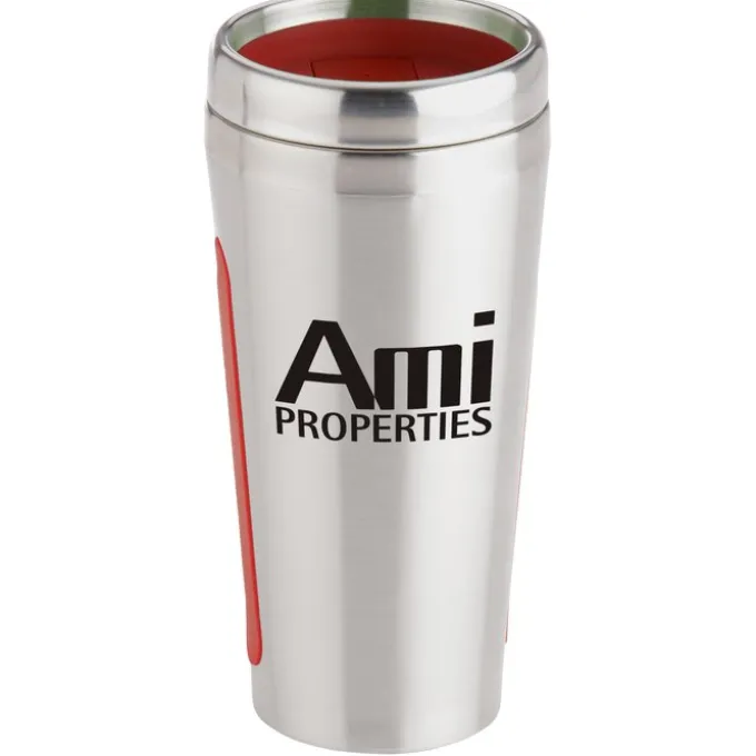 Dual Grip Travel Tumbler - 15 oz - Silver - 24 hr