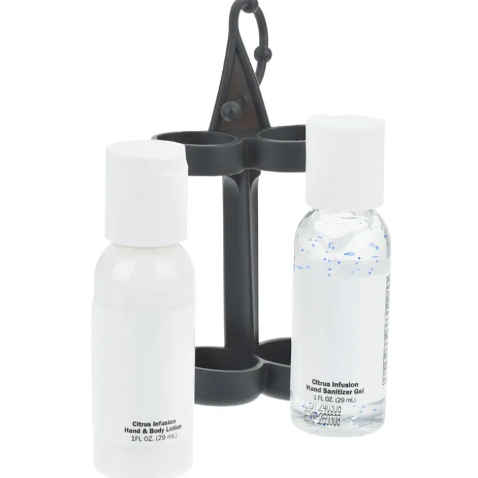 Dual Sanitizer & Lotion Carabiner Kit