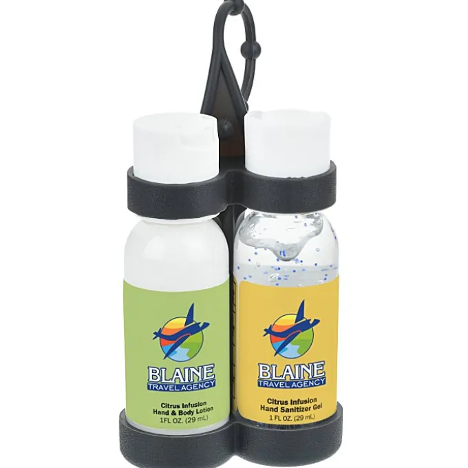 Dual Sanitizer & Lotion Carabiner Kit