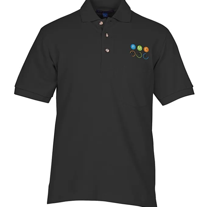 Easy Care Pique Knit Pocket Polo - Men's