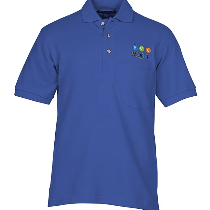 Easy Care Pique Knit Pocket Polo - Men's
