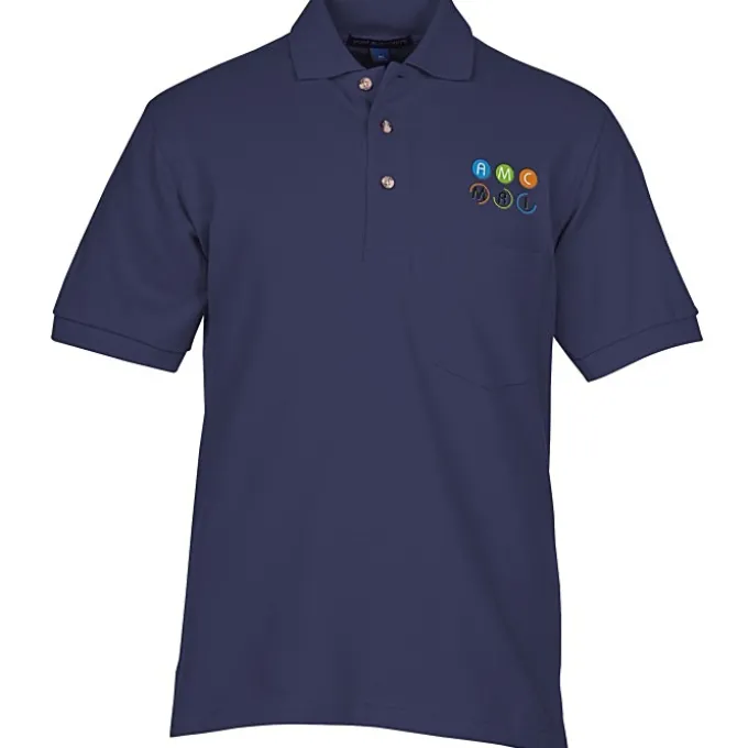 Easy Care Pique Knit Pocket Polo - Men's