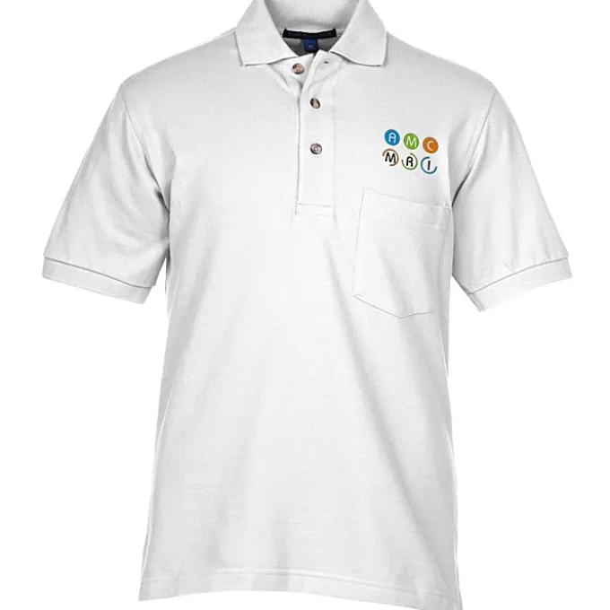 Easy Care Pique Knit Pocket Polo - Men's