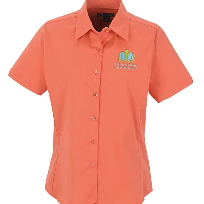 Easy Care Short Sleeve Stretch Poplin Blouse - Ladies'