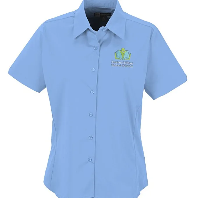 Easy Care Short Sleeve Stretch Poplin Blouse - Ladies'