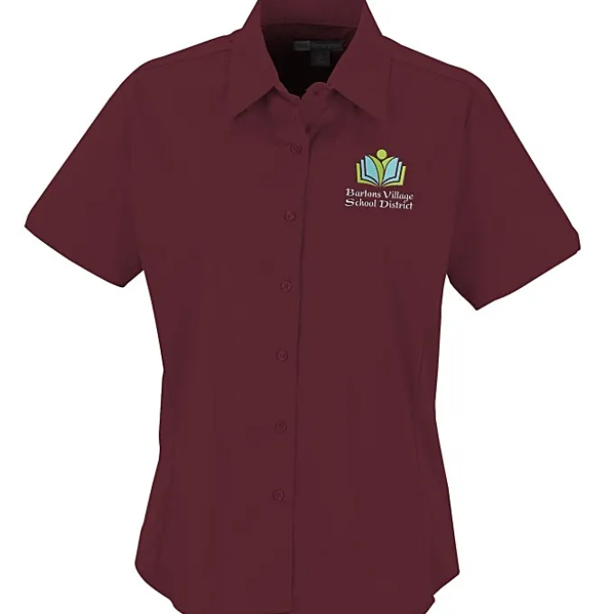 Easy Care Short Sleeve Stretch Poplin Blouse - Ladies'