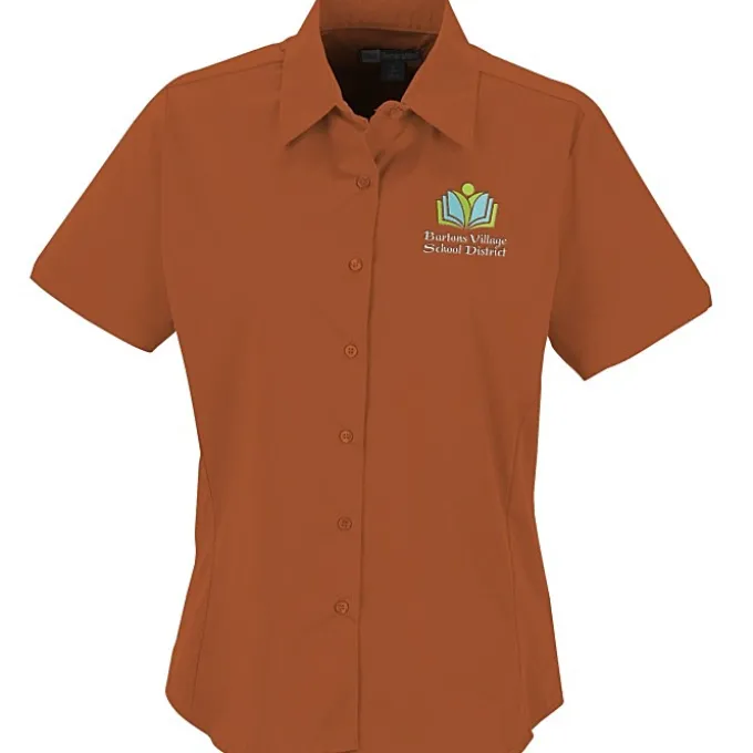 Easy Care Short Sleeve Stretch Poplin Blouse - Ladies'