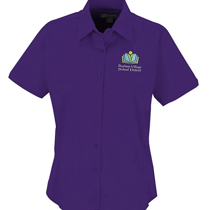 Easy Care Short Sleeve Stretch Poplin Blouse - Ladies'