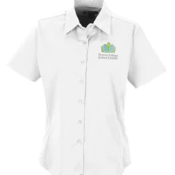 Easy Care Short Sleeve Stretch Poplin Blouse - Ladies'
