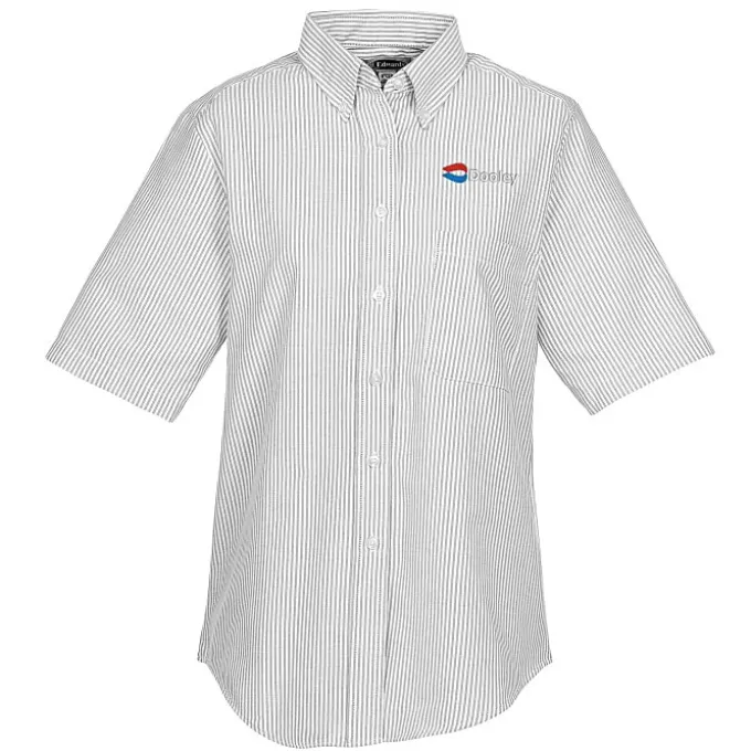 Easy Care Short Sleeve Stripe Oxford Shirt - Men's