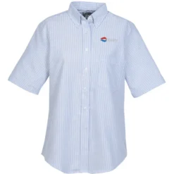 Easy Care Short Sleeve Stripe Oxford Shirt - Ladies'