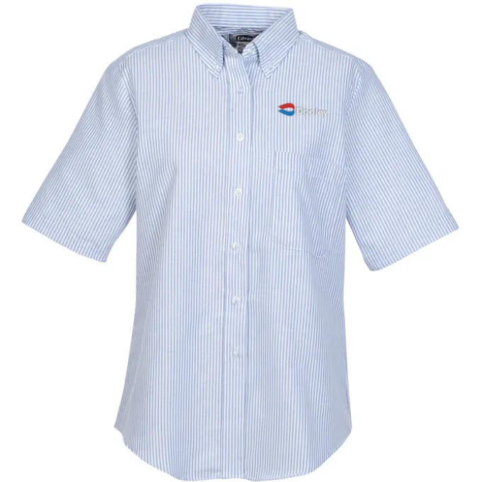 Easy Care Short Sleeve Stripe Oxford Shirt - Ladies'
