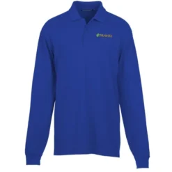Easy Care Wrinkle Resist LS Cotton Pique Polo - Men's