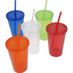 Economy Tumbler with Straw - 20 oz. - 24 hr