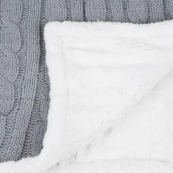 Elegant Cable Knit Chenille Throw