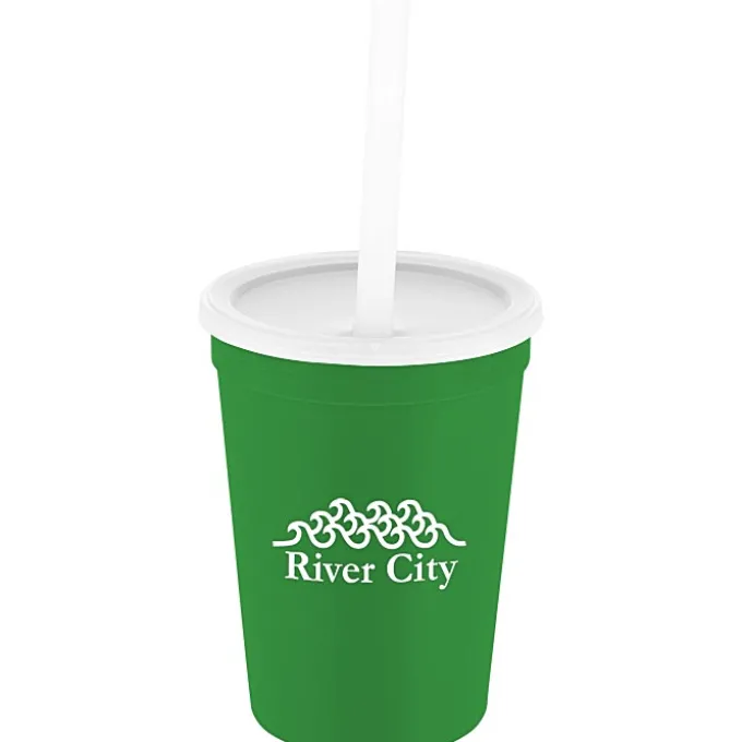 Event Stadium Cup with Lid & Straw - 12 oz