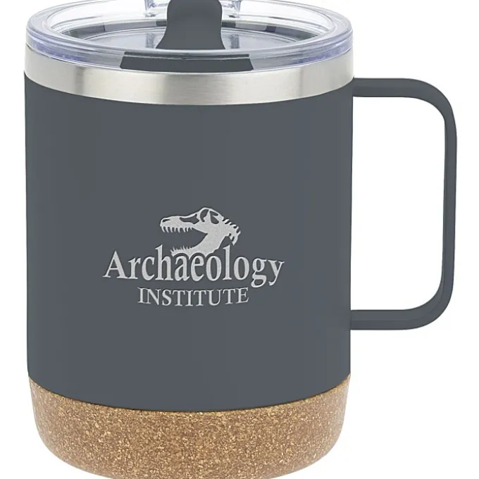 Explorer Vacuum Camp Mug with Cork Bottom - 12 oz - Laser Engraved
