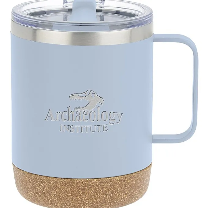 Explorer Vacuum Camp Mug with Cork Bottom - 12 oz - Laser Engraved