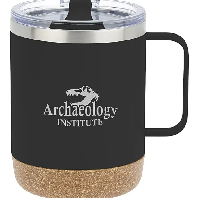 Explorer Vacuum Camp Mug with Cork Bottom - 12 oz - Laser Engraved