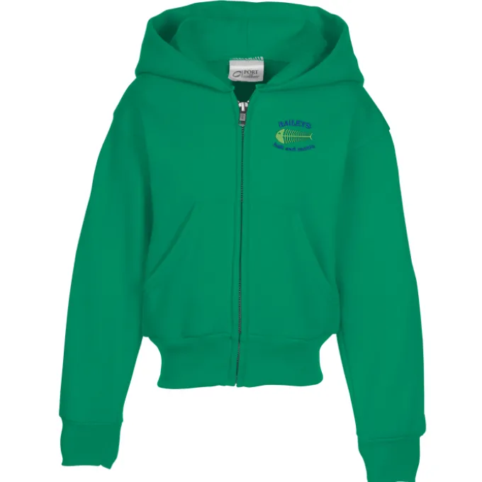 Fashion Full-Zip Hooded Sweatshirt – Youth – Embroidered