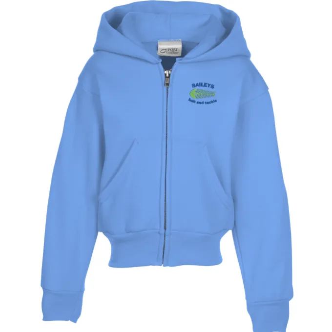 Fashion Full-Zip Hooded Sweatshirt – Youth – Embroidered