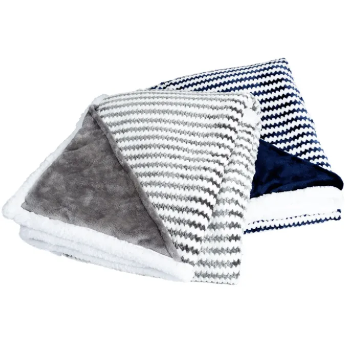 Field & Co. Chevron Striped Sherpa Blanket