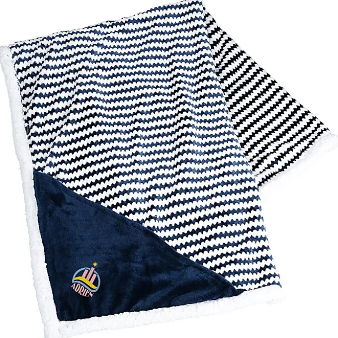 Field & Co. Chevron Striped Sherpa Blanket