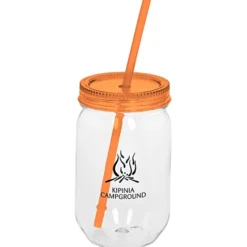 Fiesta Mason Jar with Straw - 22 oz.