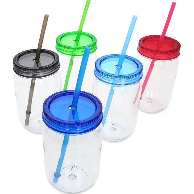 Fiesta Mason Jar with Straw - 22 oz. - 24 hr
