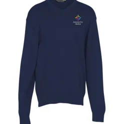 Fine Gauge Acrylic Blend V-Neck Sweater - Men's