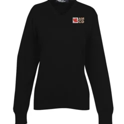 Fine Gauge Acrylic Blend V-Neck Sweater - Ladies'