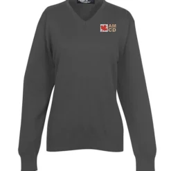 Fine Gauge Acrylic Blend V-Neck Sweater - Ladies'