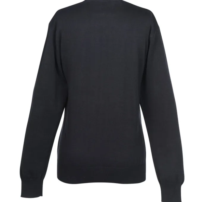 Fine Gauge Acrylic Blend V-Neck Sweater - Ladies'