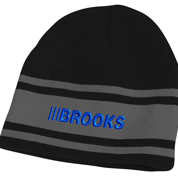 Fine Knit Three Stripe Beanie