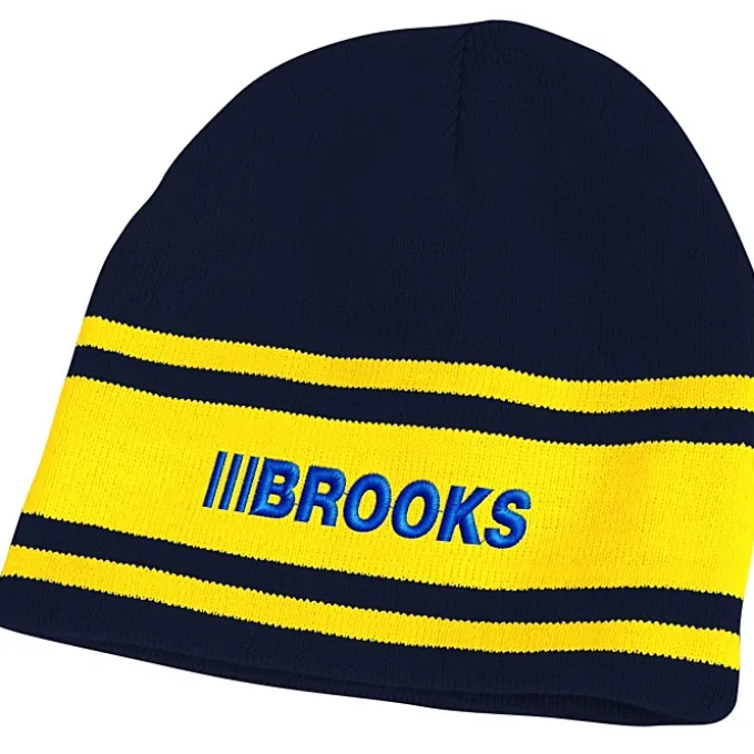 Fine Knit Three Stripe Beanie