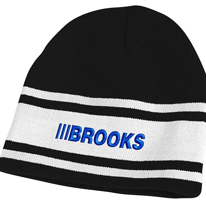 Fine Knit Three Stripe Beanie