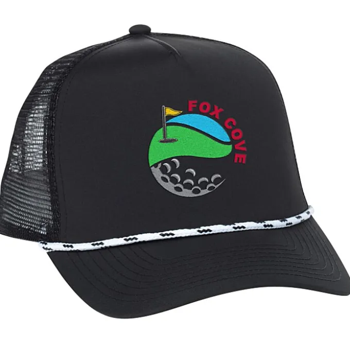 Five Panel Poly Mesh Back Rope Cap
