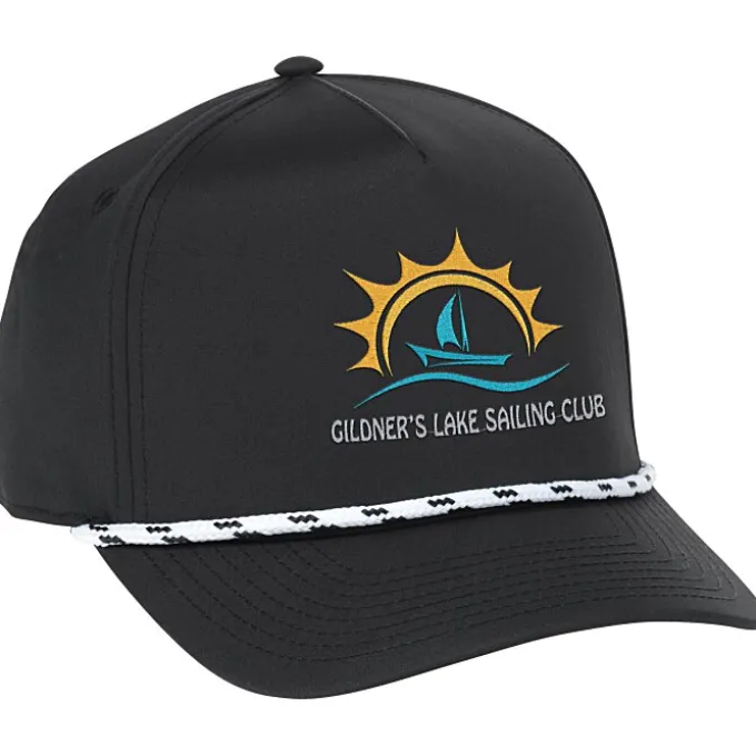 Five Panel Poly Rope Cap - Embroidered