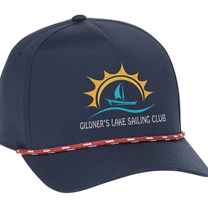Five Panel Poly Rope Cap - Embroidered
