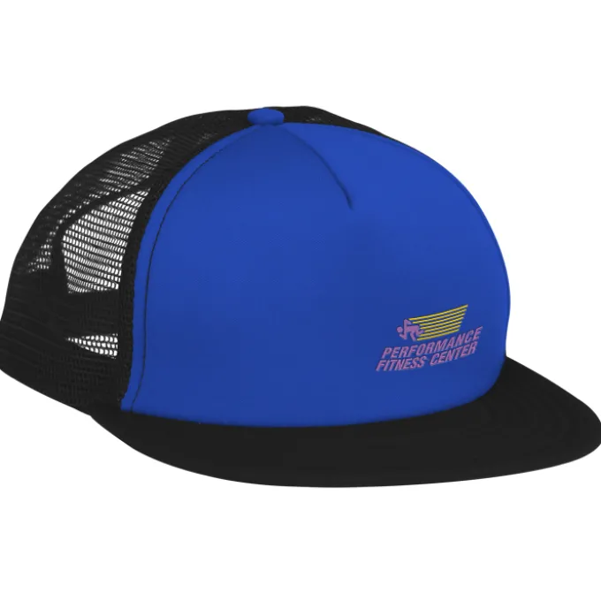 Flat Bill Foam Mesh-Back Cap