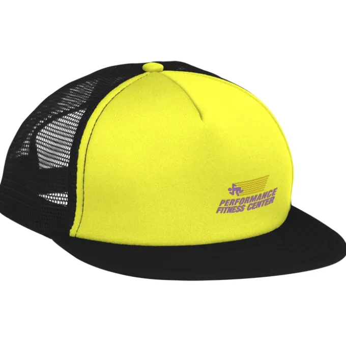 Flat Bill Foam Mesh-Back Cap