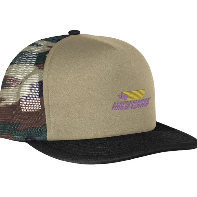 Flat Bill Foam Mesh-Back Cap
