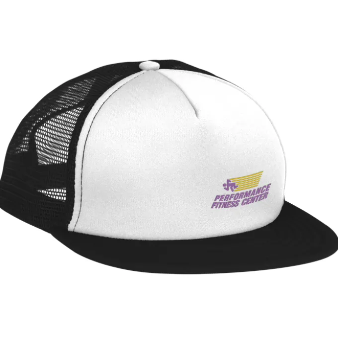 Flat Bill Foam Mesh-Back Cap