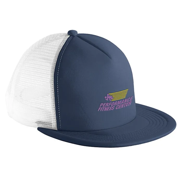 Flat Bill Foam Mesh-Back Cap